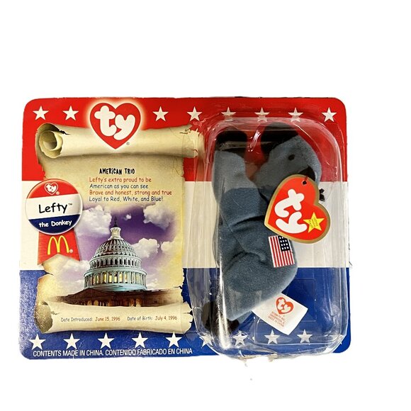 McDonalds Ty American Trio Teenie Beanie Babies: Libearty, Lefty, Righty NWT - Picture 4 of 5